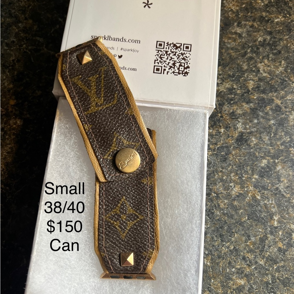 SPARKL band (USA upcycled store) Apple Watch 38/40 size small from Auth LV bag